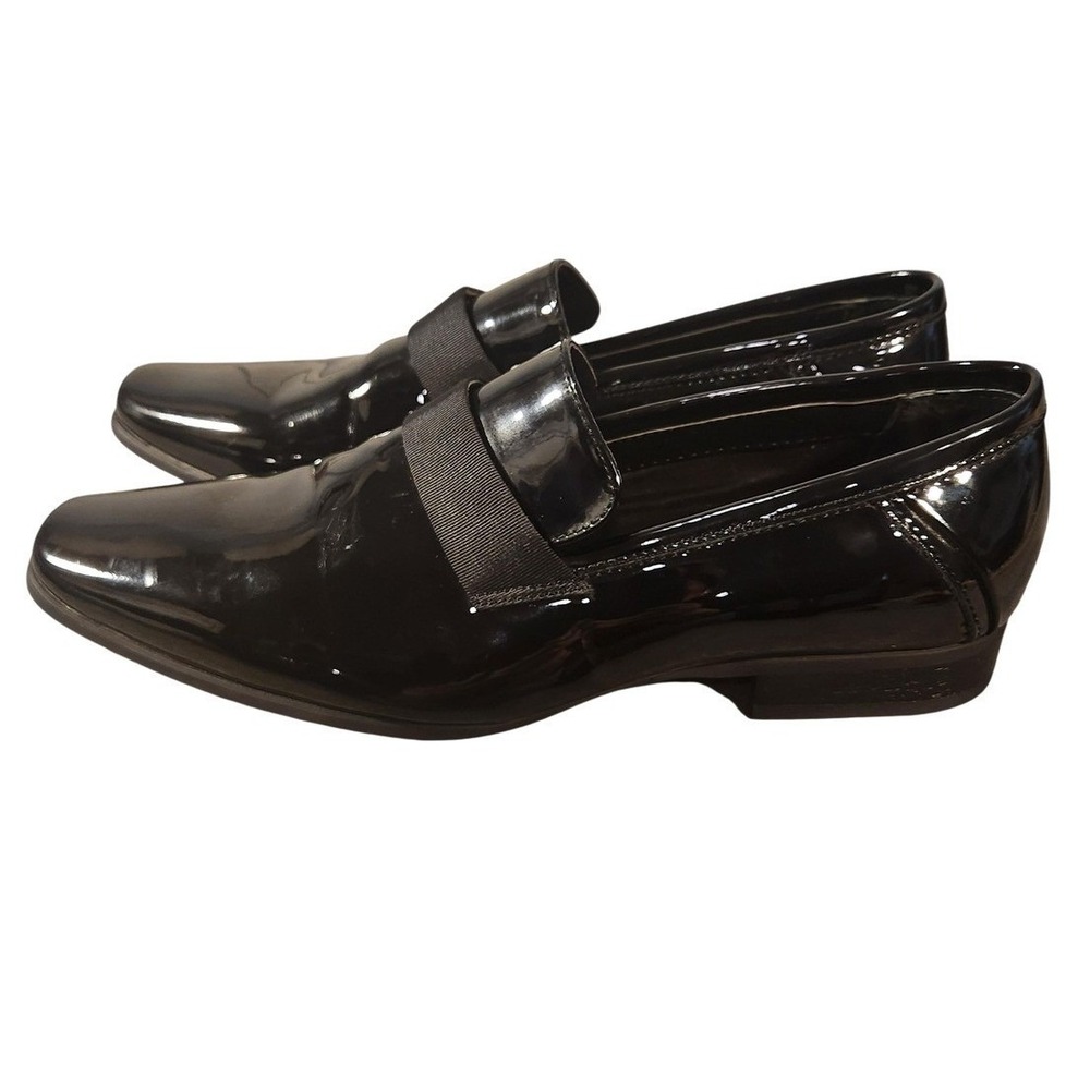 Calvin Klein Shoes Mens Size 10 Black Patent Leather Monk Strap Dress 34F1511